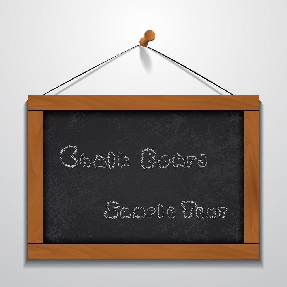 Chalkboard wood frame sample text hanging on wall vector