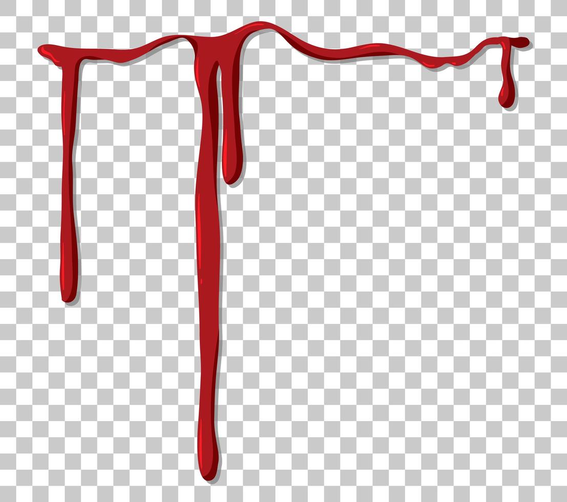 Red dripping blood on transparent background vector
