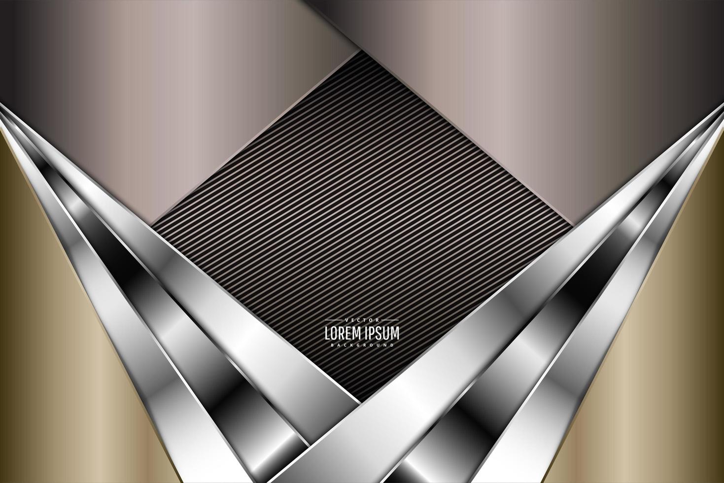 Modern gold, brown and silver metallic background vector