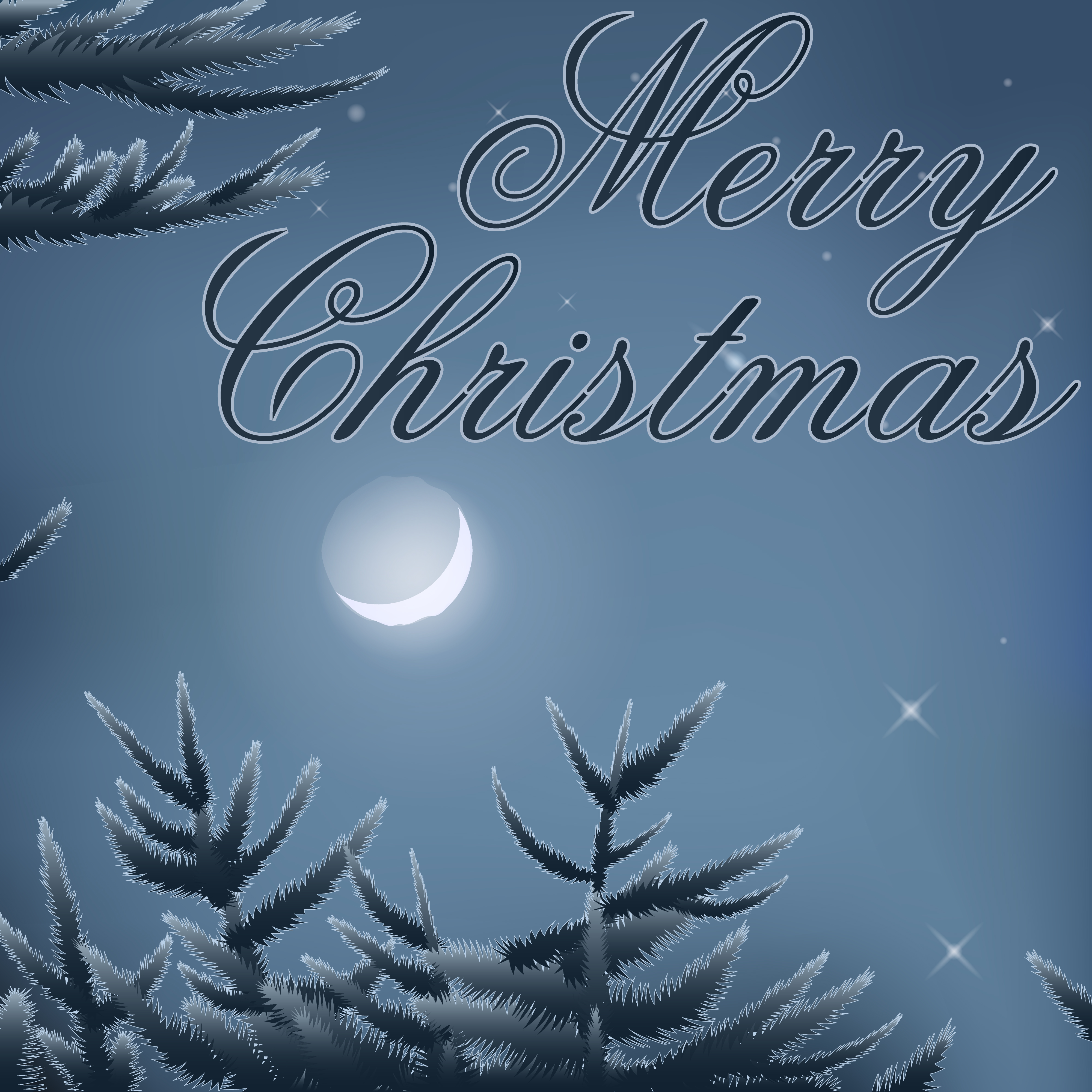 Merry Christmas Post Card With Trees 1610343 Vector Art At Vecteezy