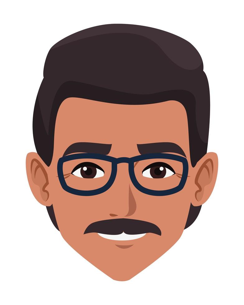 hombre, cara, avatar, caricatura vector