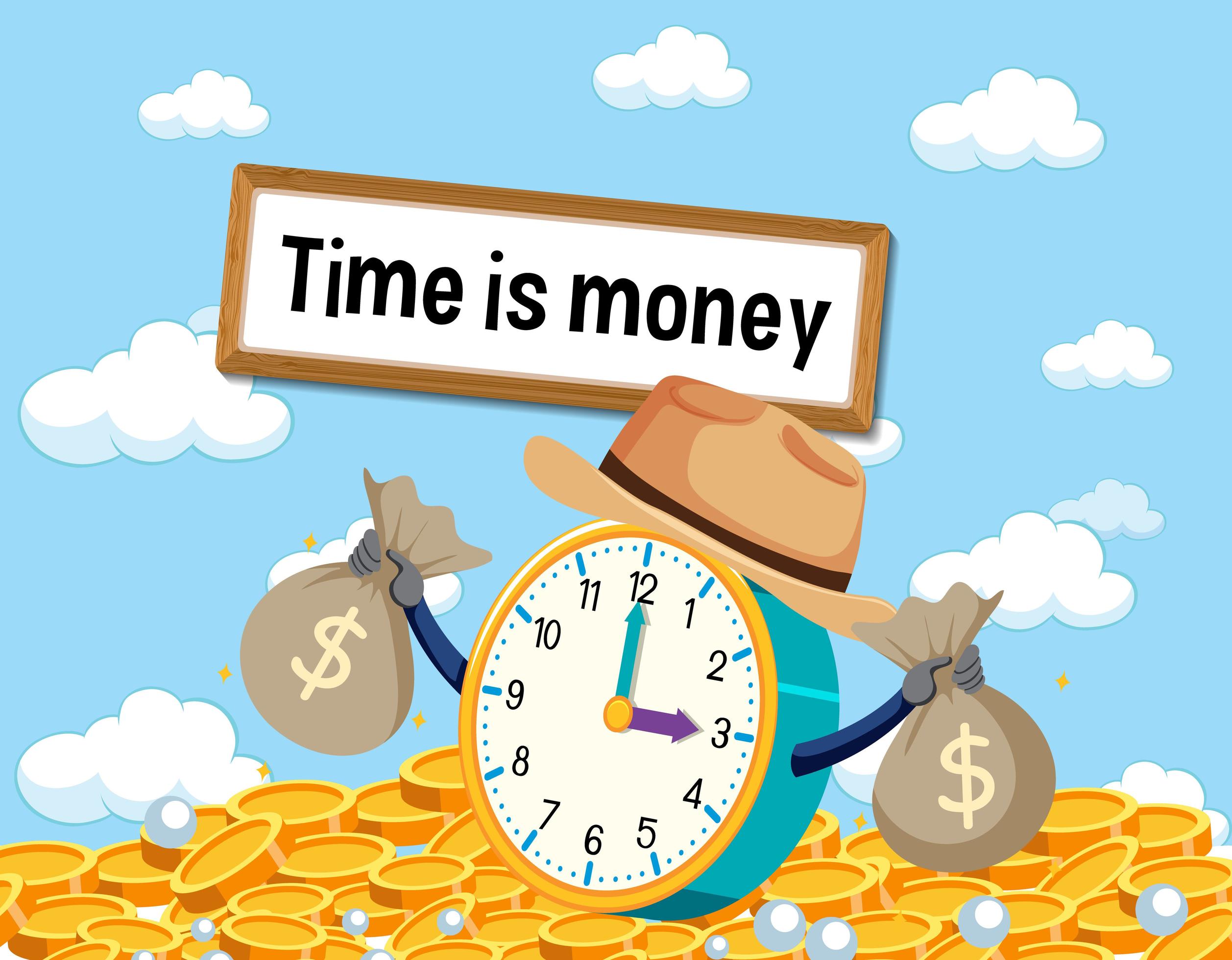 Idiom poster with Time is money 1610405 Vector Art at Vecteezy