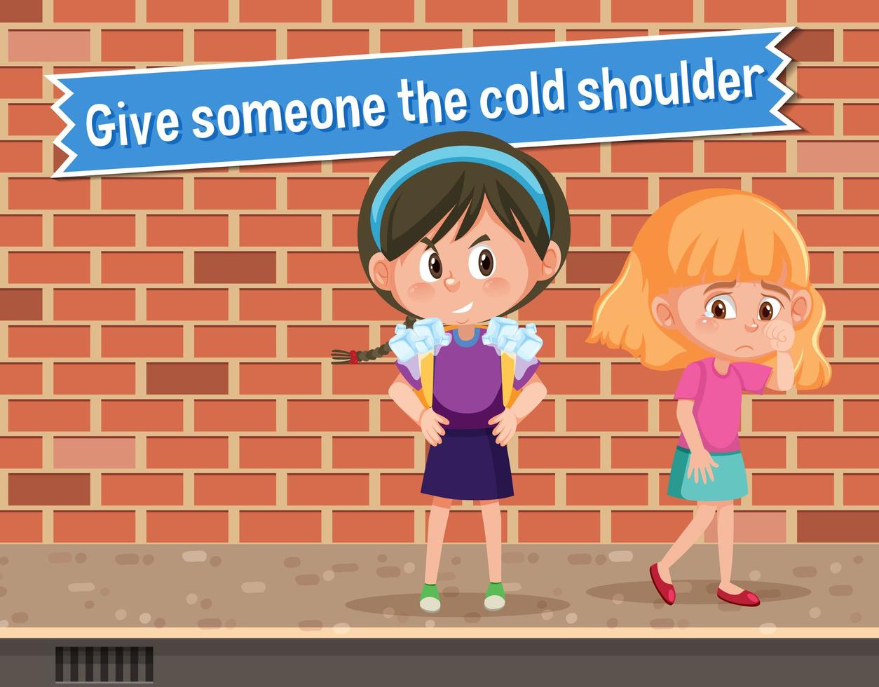 Idiom poster with Give someone the cold shoulder vector