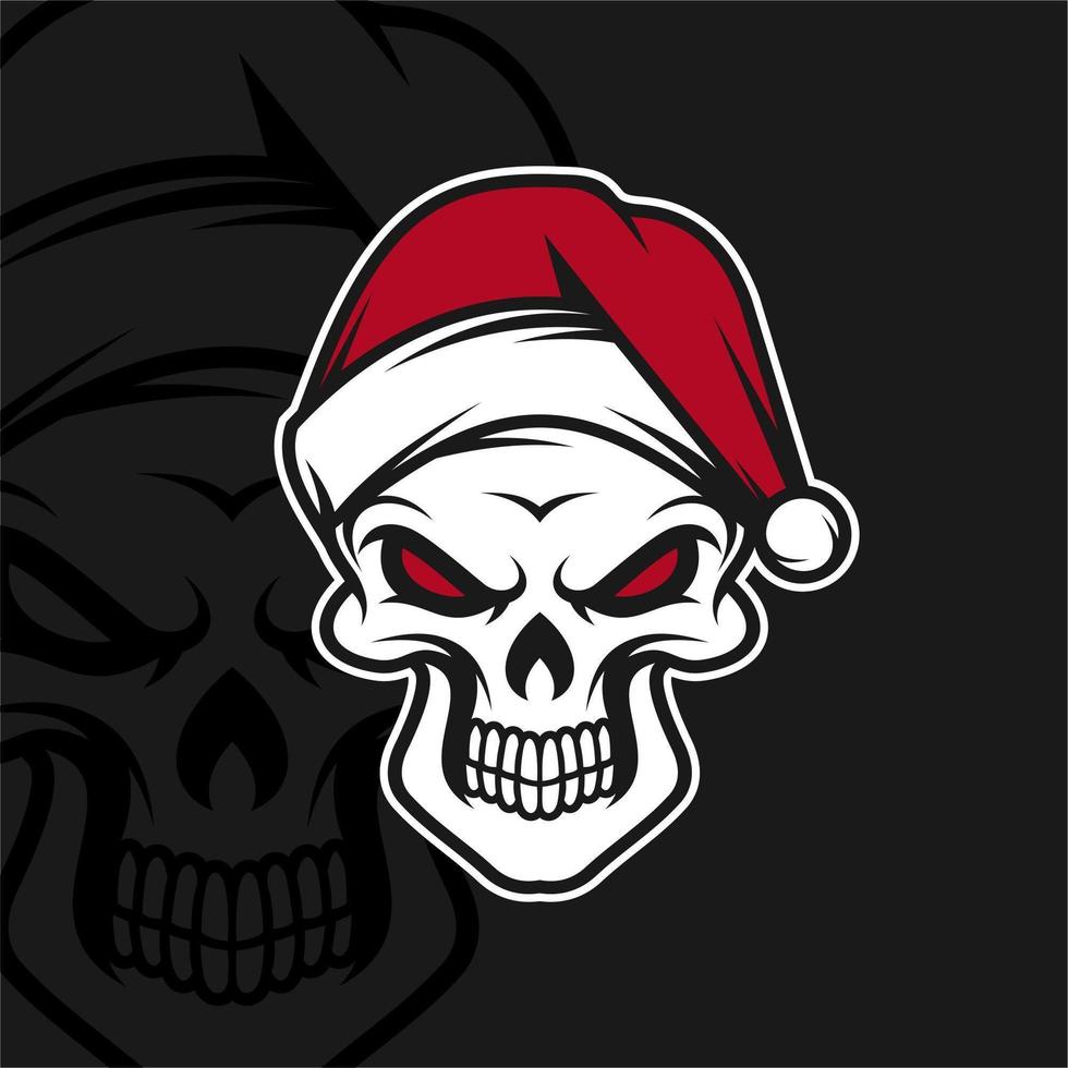 Santa skull mascot design vector