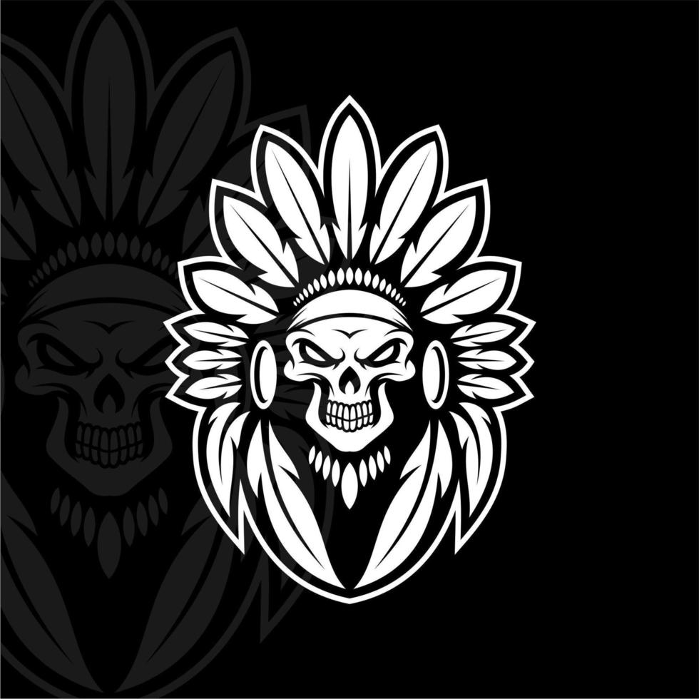 Skull Indian white color vector