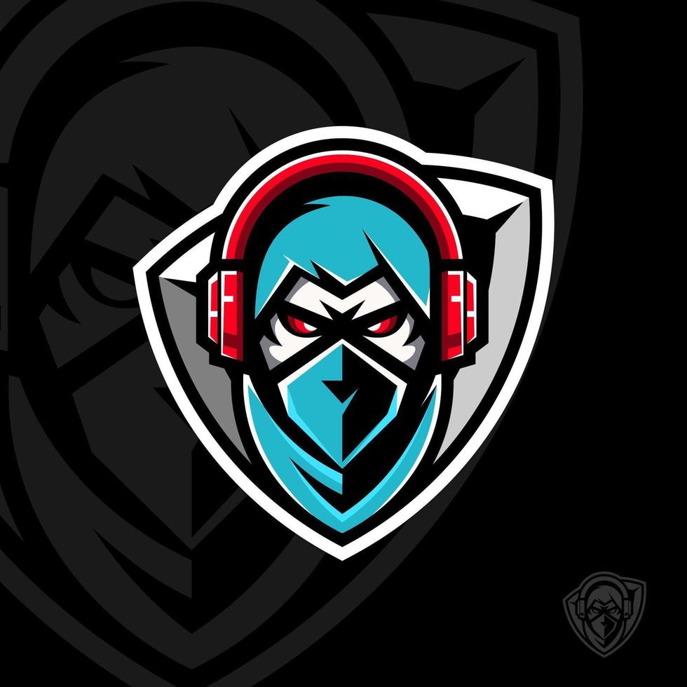 Phantom mascot design on black background vector