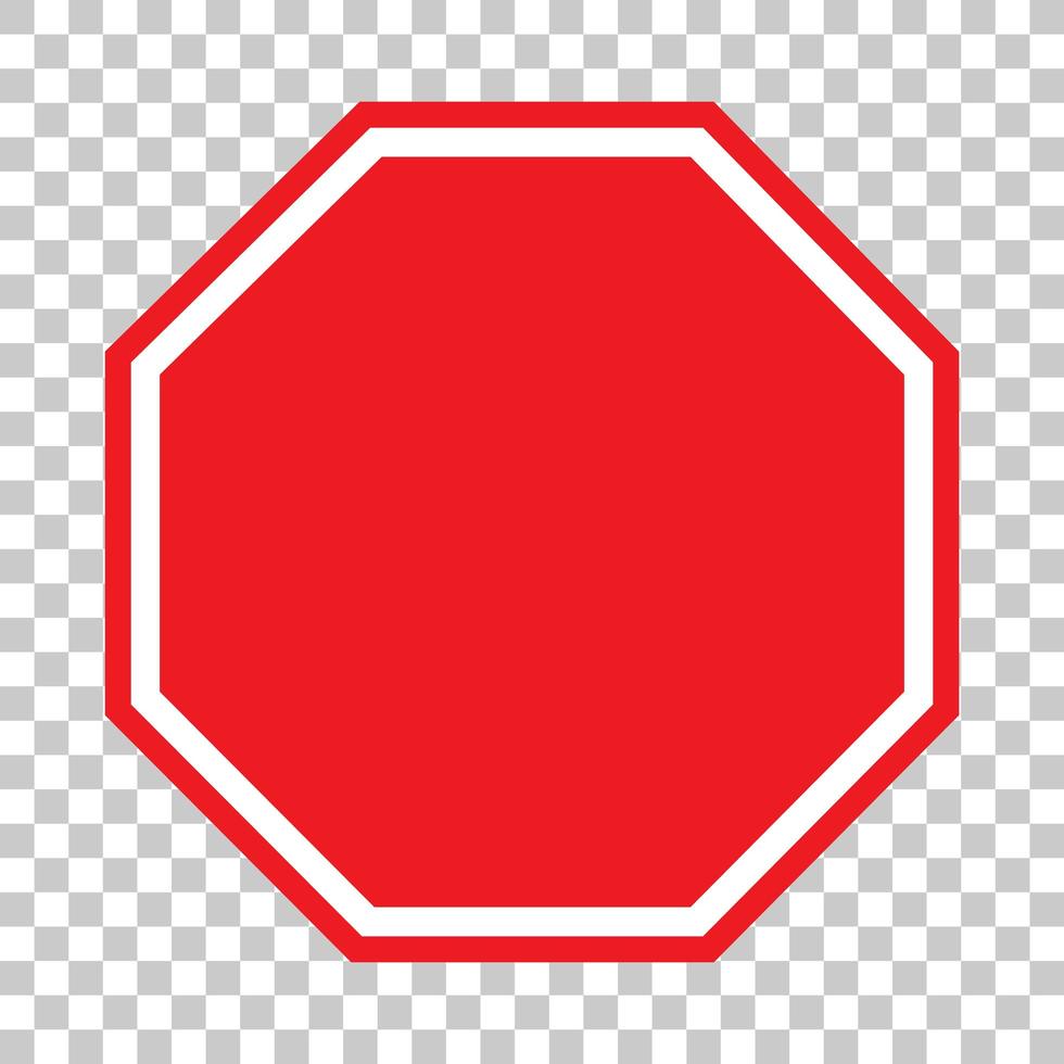 Empty red traffic banner on transparent background vector