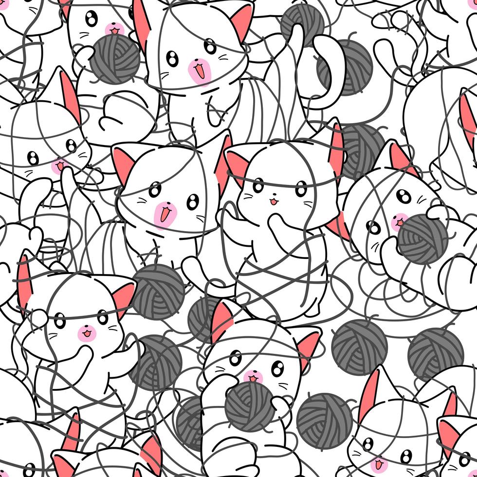 Seamless cats are naughty pattern. vector