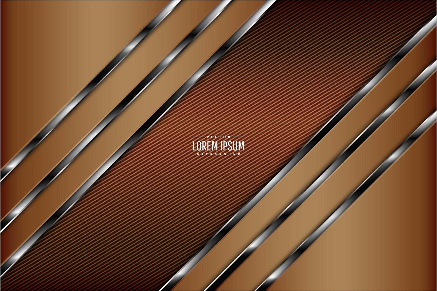 Modern brown and silver metallic background vector