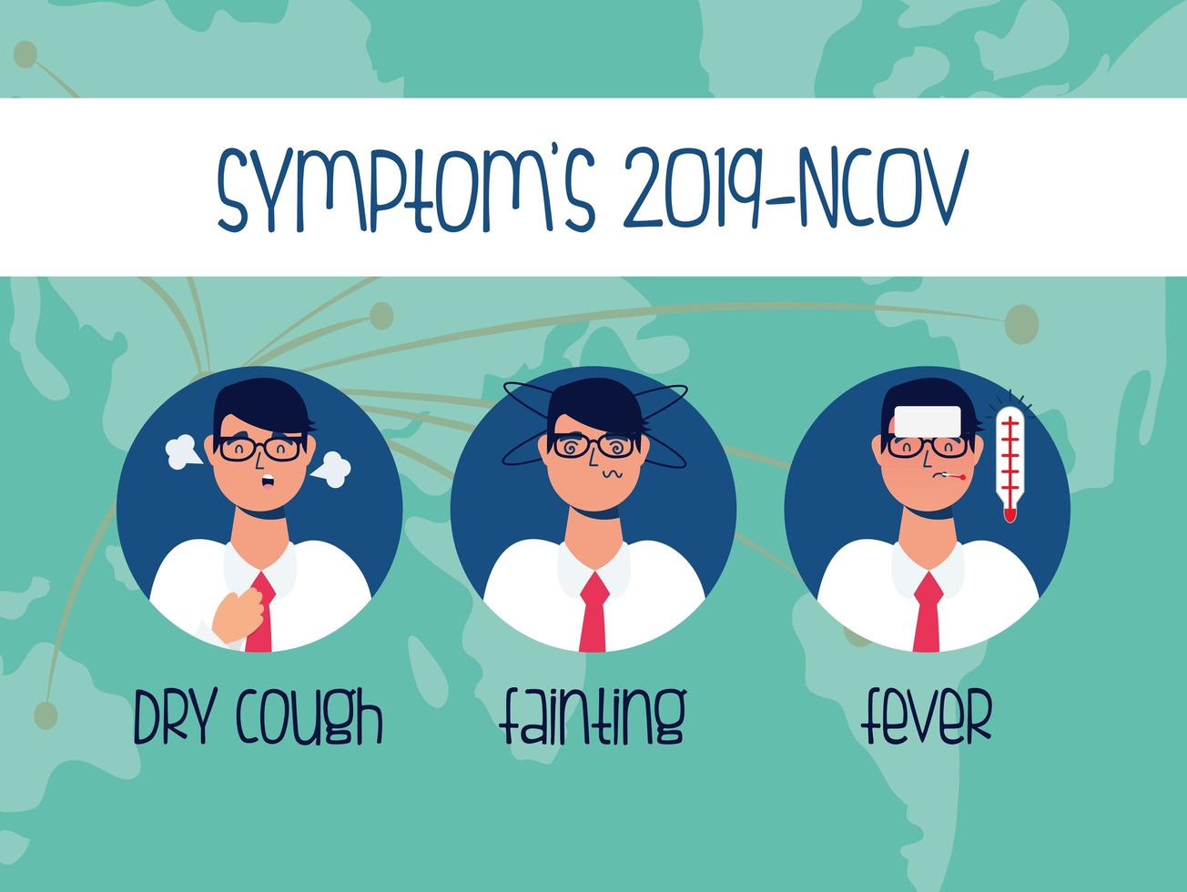 Coronavirus prevention and symptoms banner vector