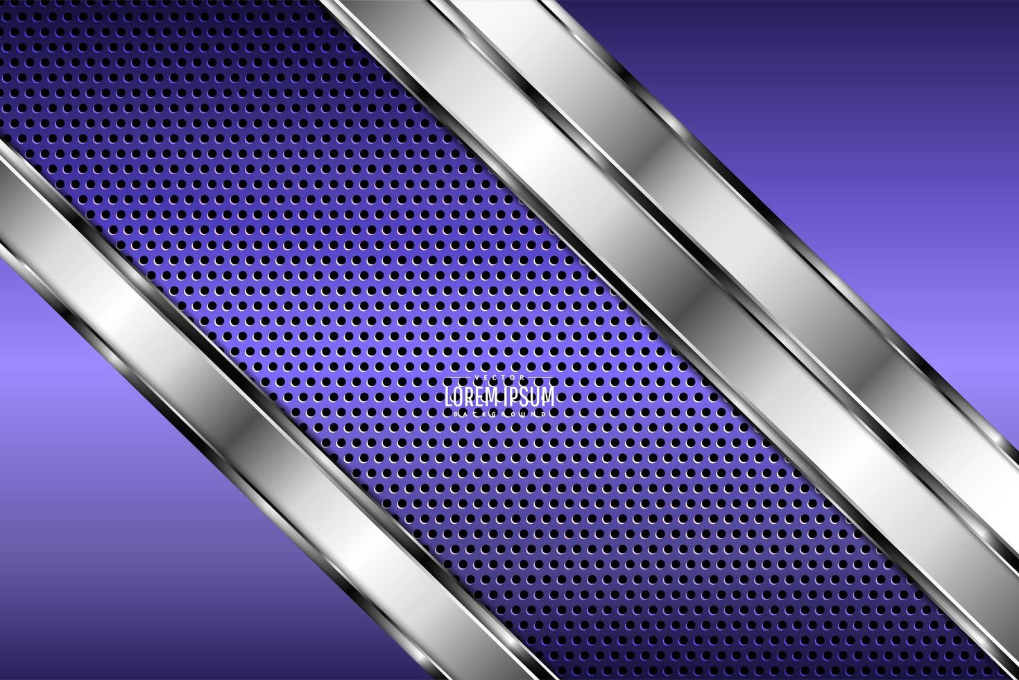 Modern violet and silver metallic background vector
