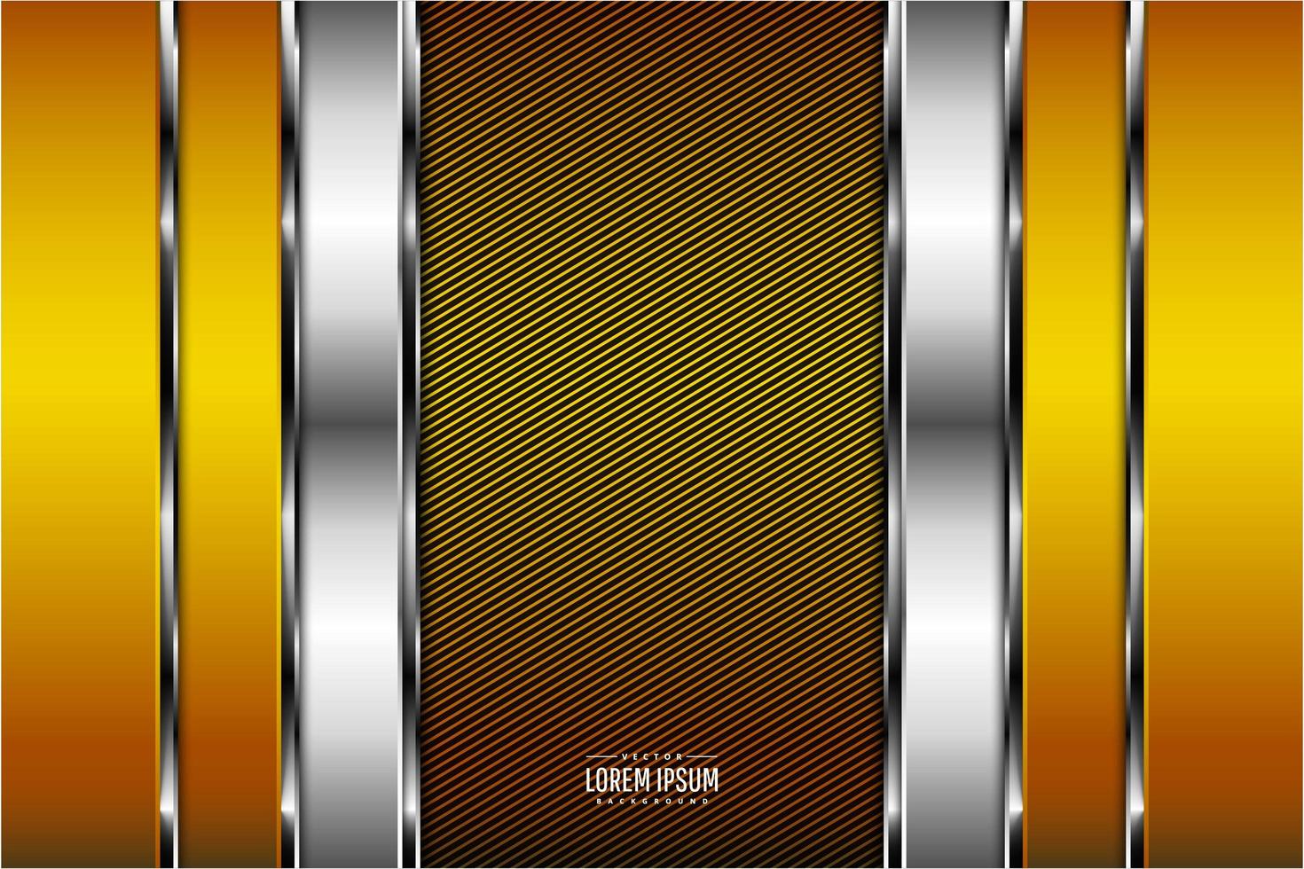 Modern yellow and silver metallic background vector