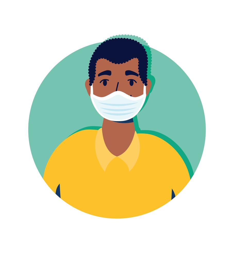 Man wearing a face mask avatar character vector