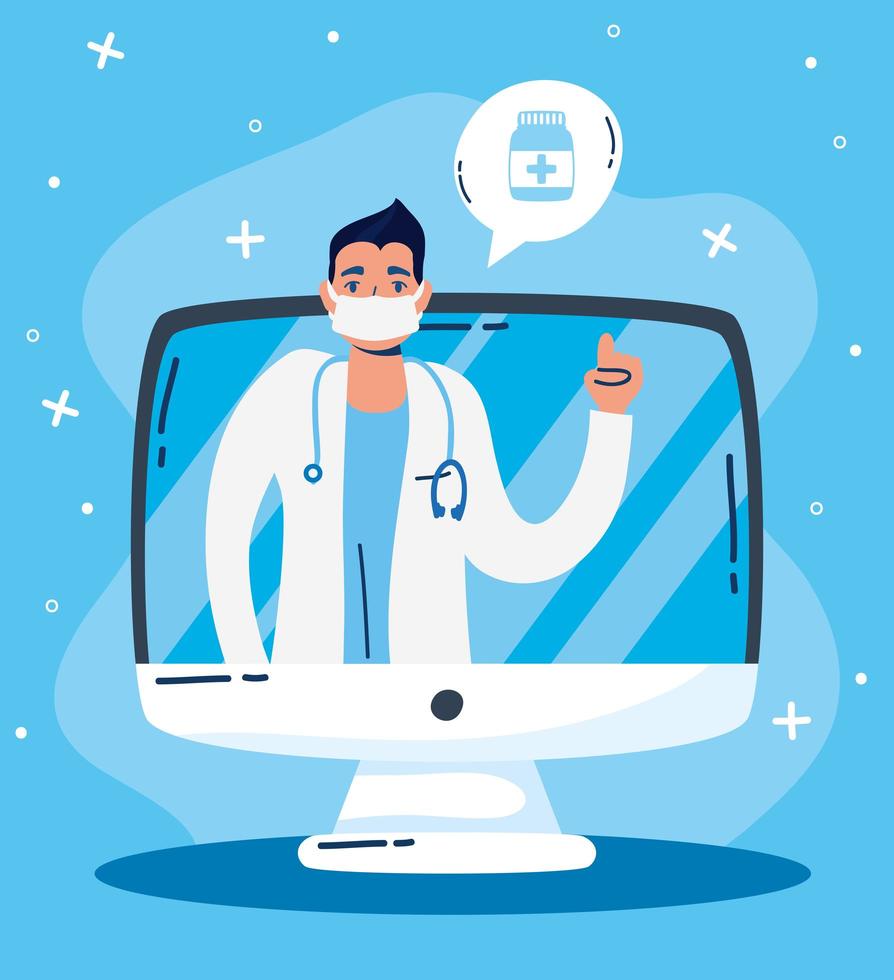 Online health technology via computer vector