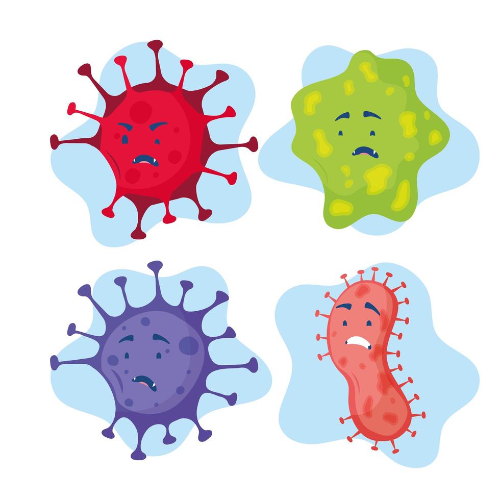 Scared viruses character set vector