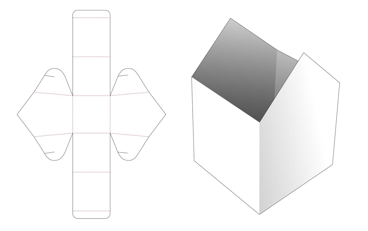 House shaped snack bowl die cut template vector