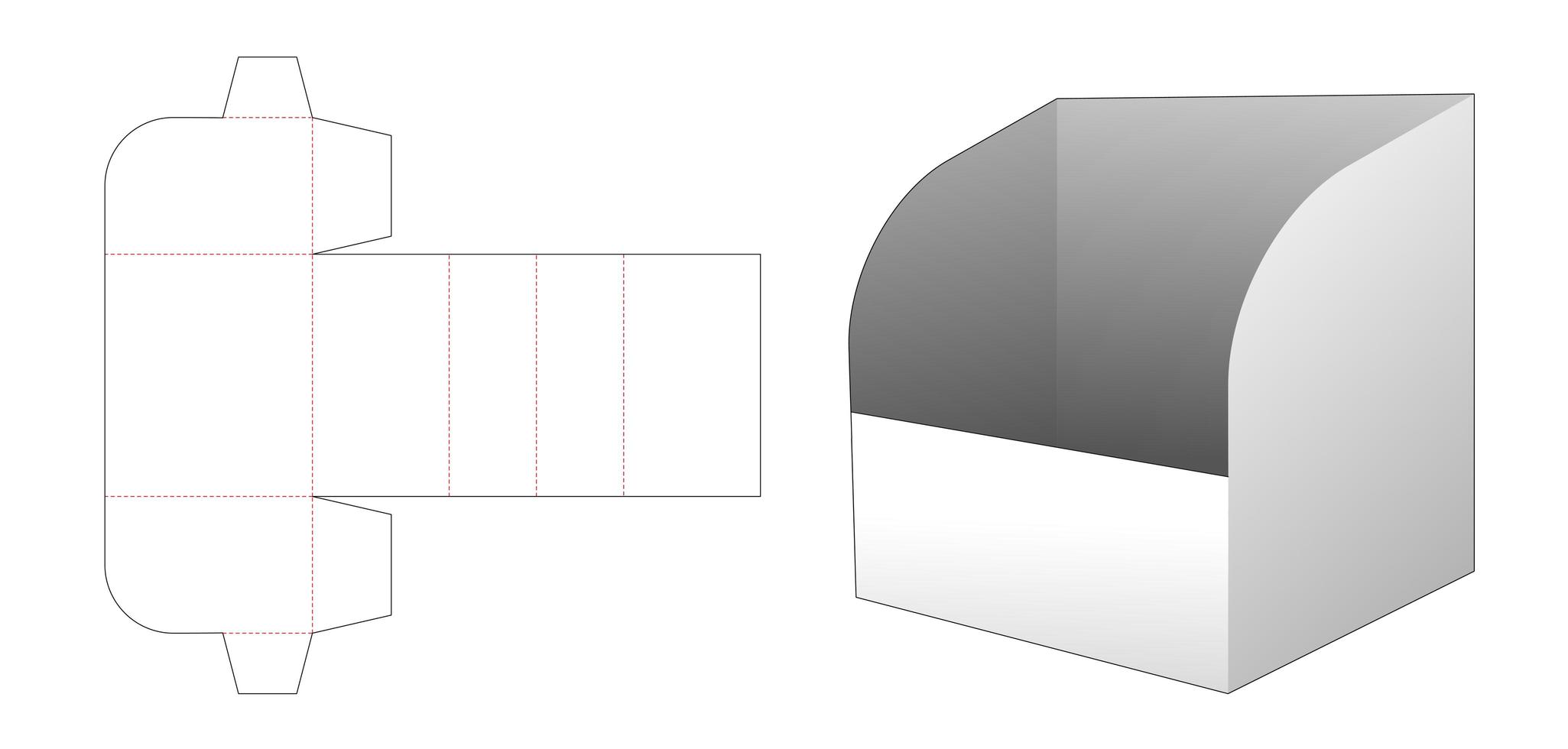 caja de papelería de cartón plantilla troquelada vector