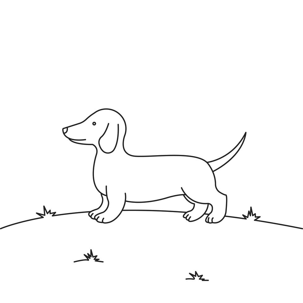 Dachshund outline art vector