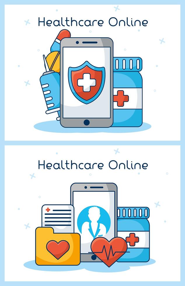 Online healthcare technology vector