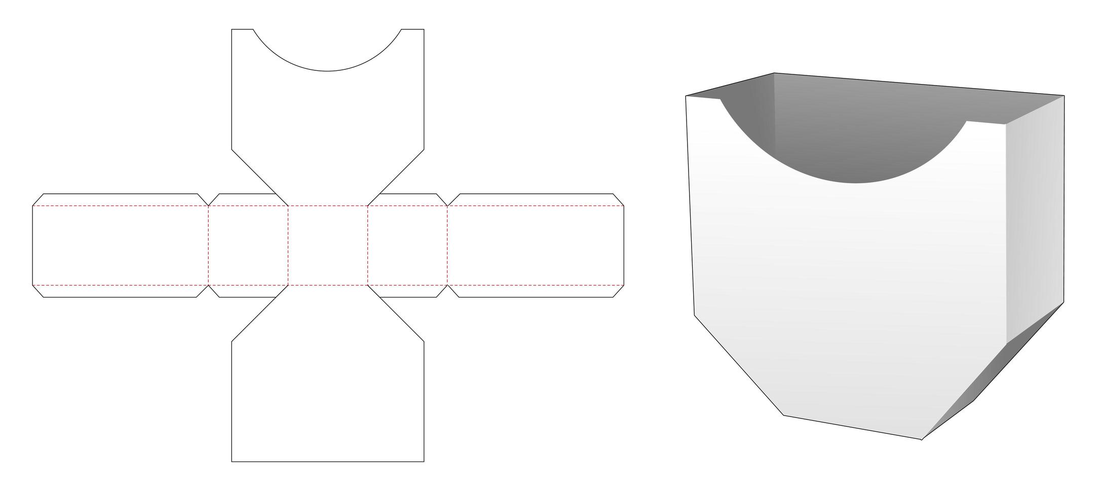 plantilla troquelada caja hexagonal desigual papas fritas vector