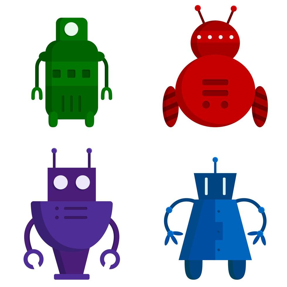 colección de diferentes robots. vector