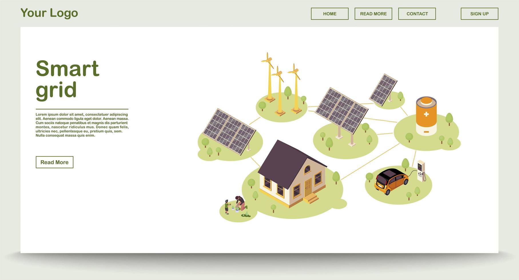 página web de energía ecológica vector