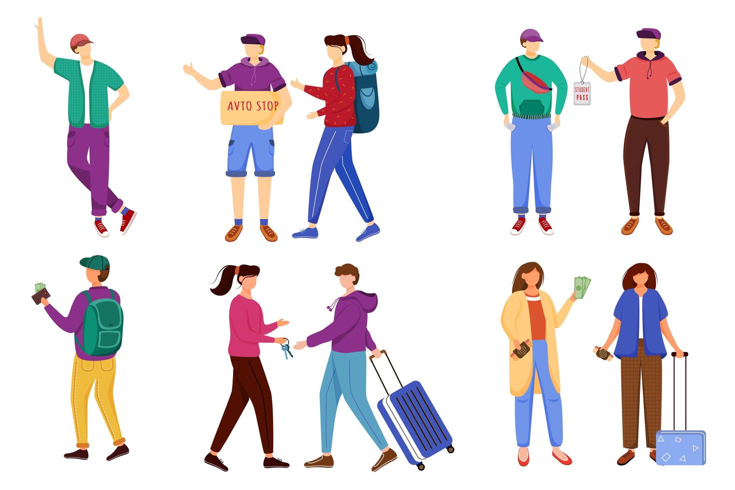 Budget tourism set vector
