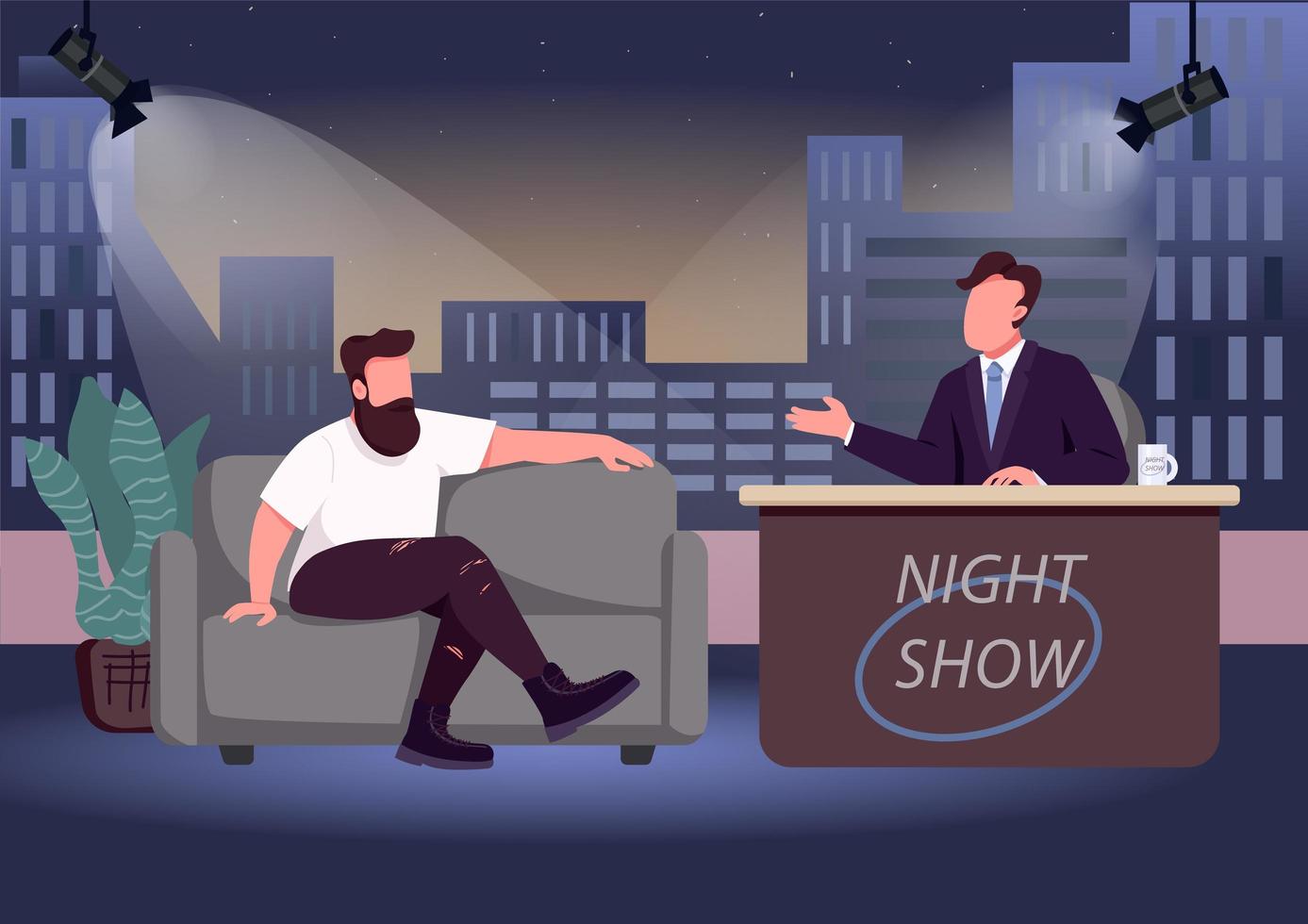 Evening talk show vector