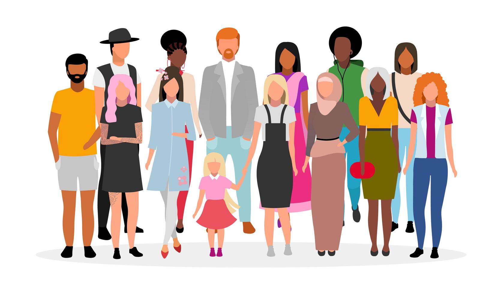 Multiracial people group vector