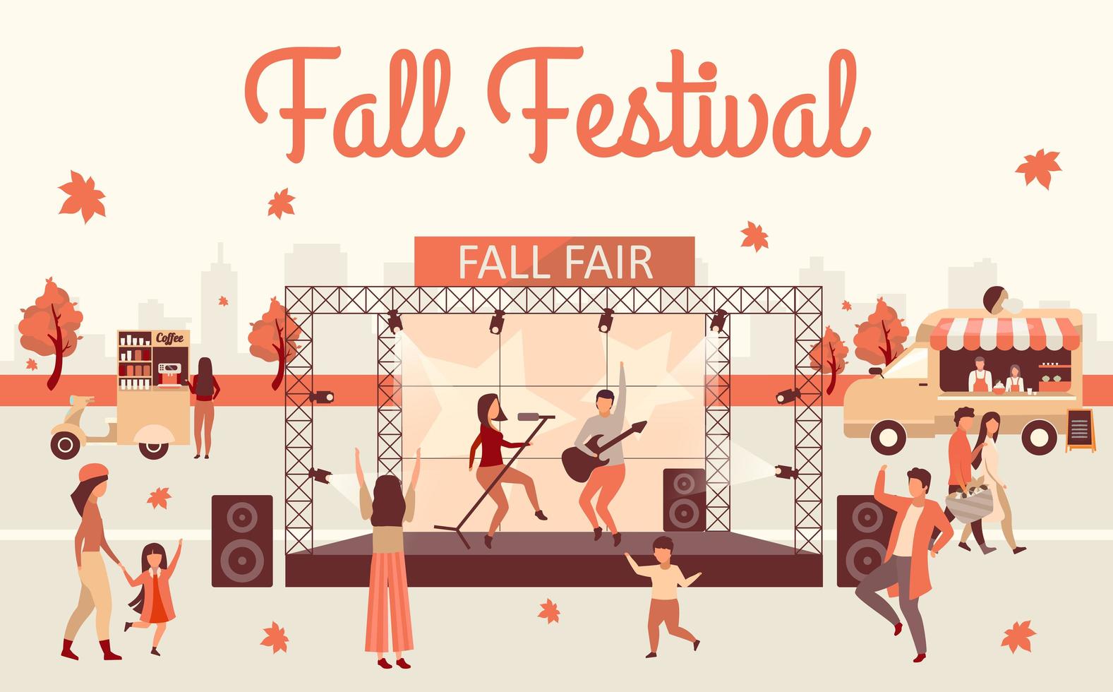 festival de musica de otoño vector