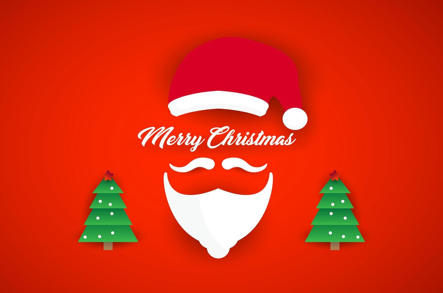Santa claus beards and Merry Christmas vector