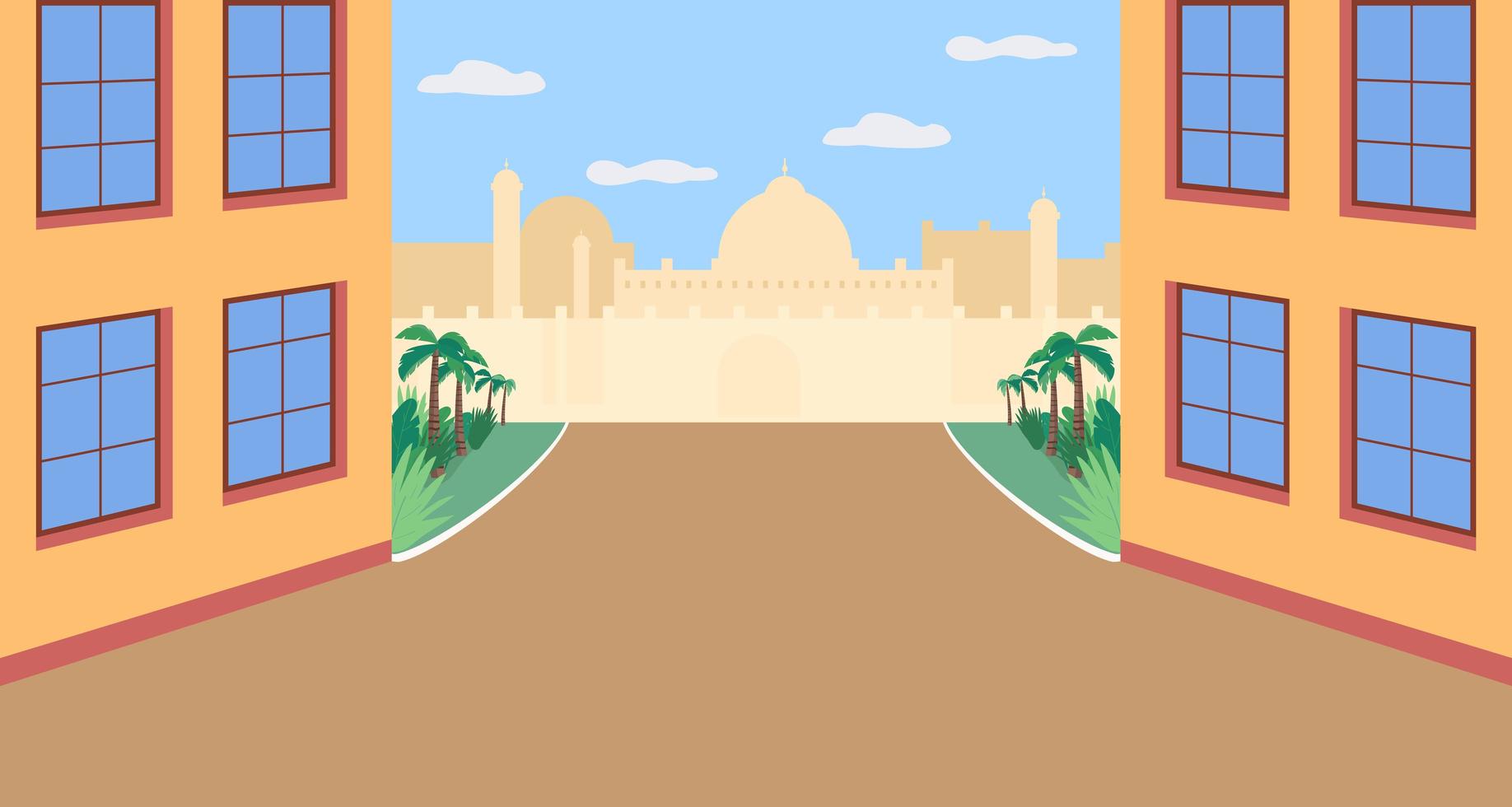 plaza india plana vector