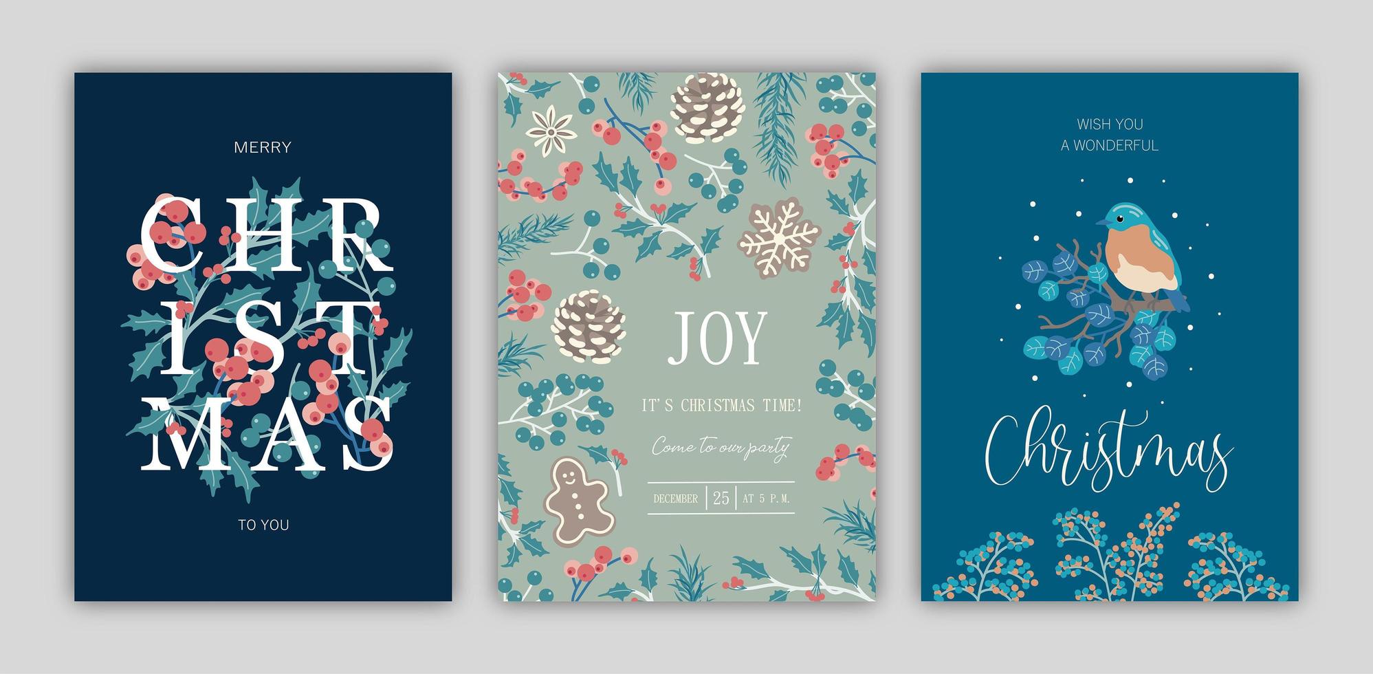 Set of Christmas cards. vector