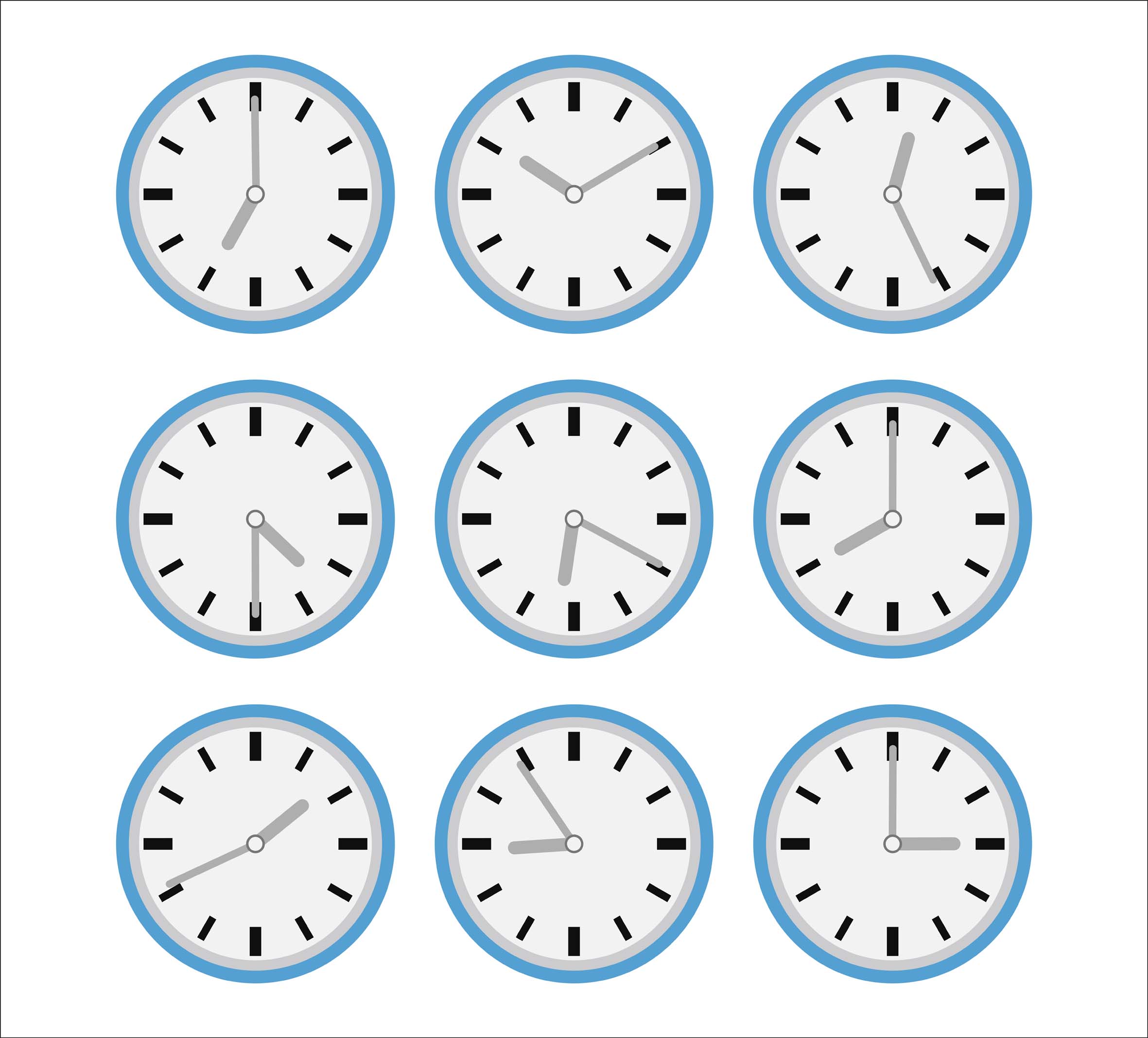 Set Of Clock Flat Icon Download Free Vectors Clipart Graphics Vector Art