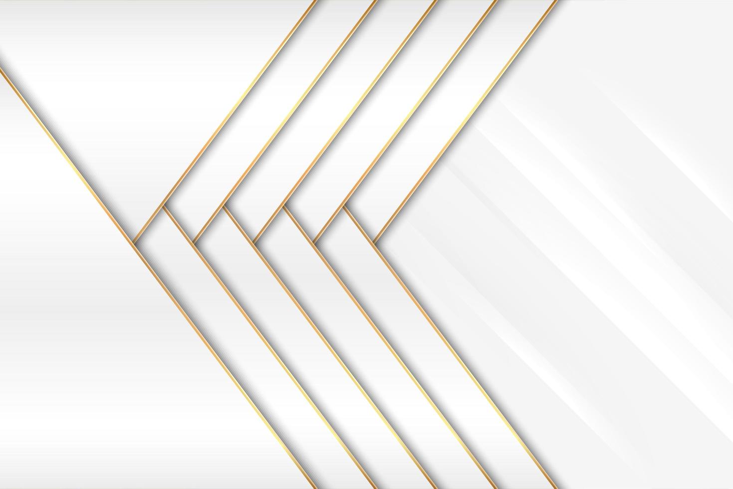 Modern white and gold metallic background vector
