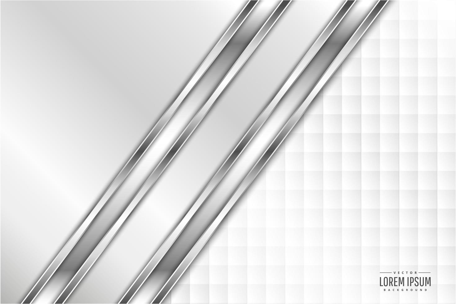 Modern white and silver metallic background vector