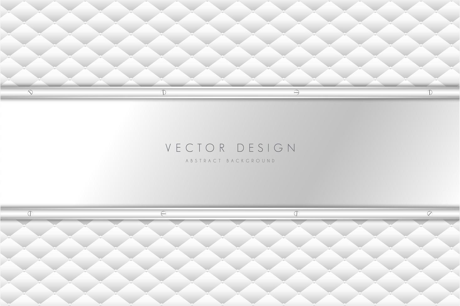 Modern white and silver metallic background. vector