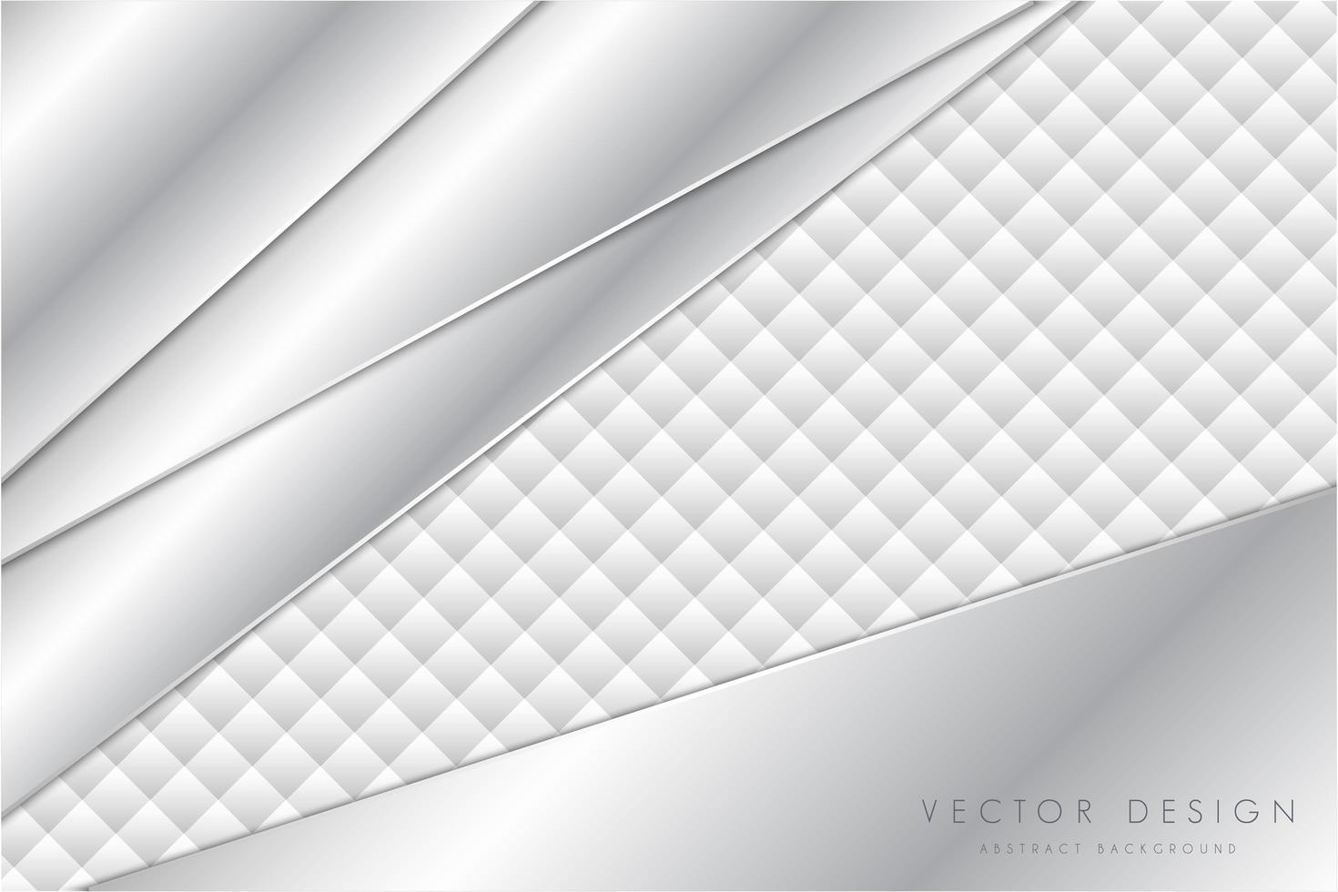 Modern white and silver metallic background vector