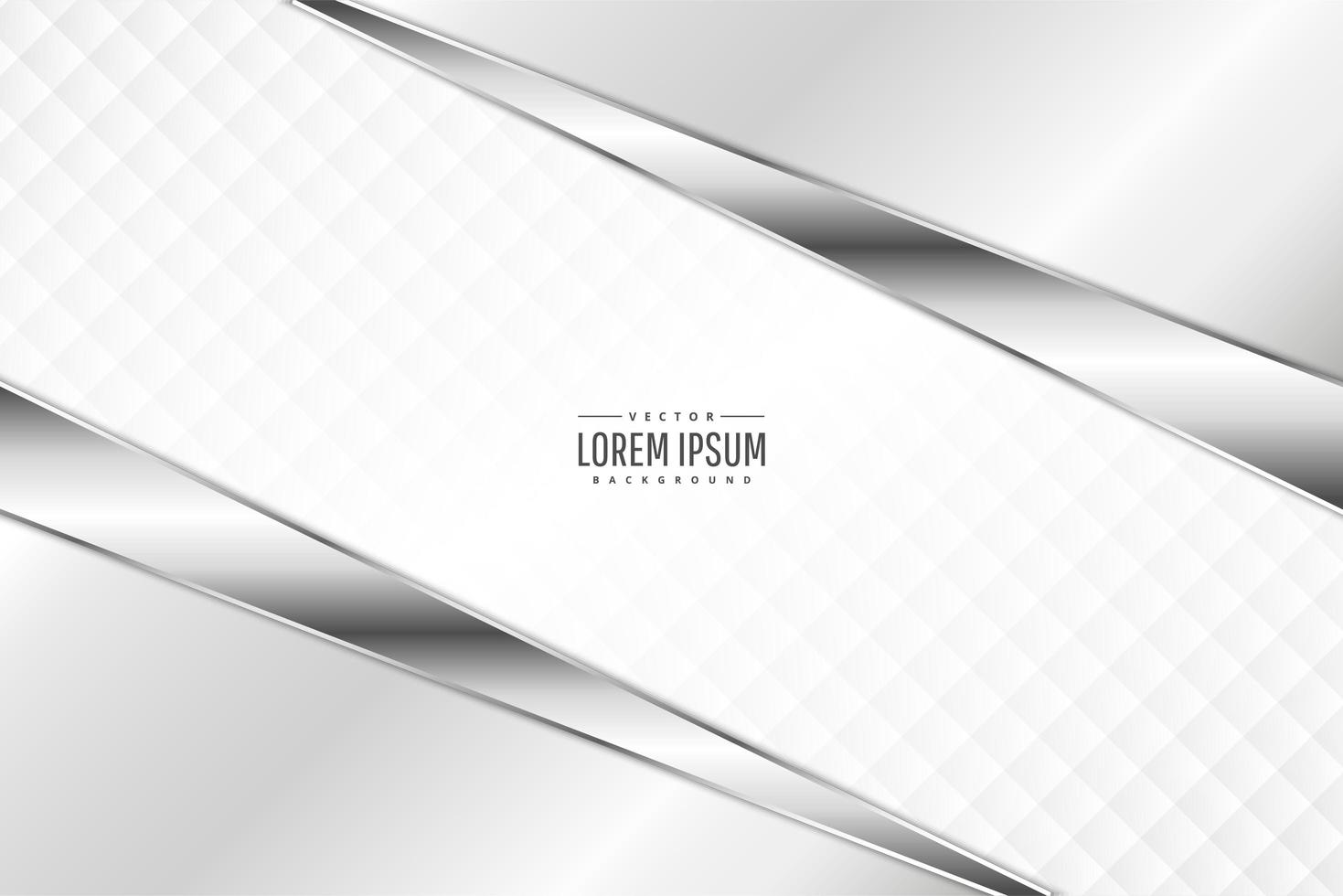 Modern white and silver metallic background vector