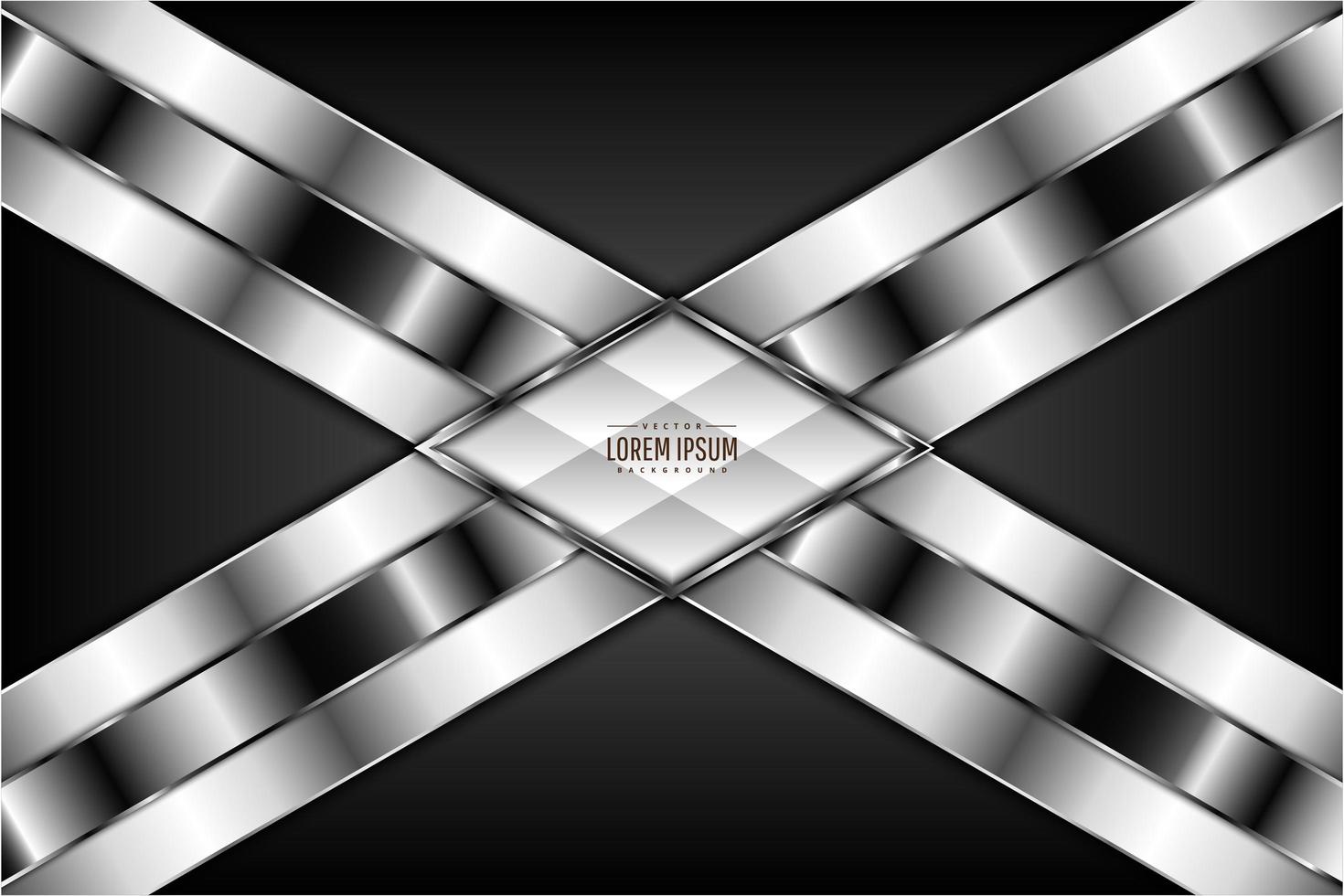 Modern silver and black abstract metallic background vector