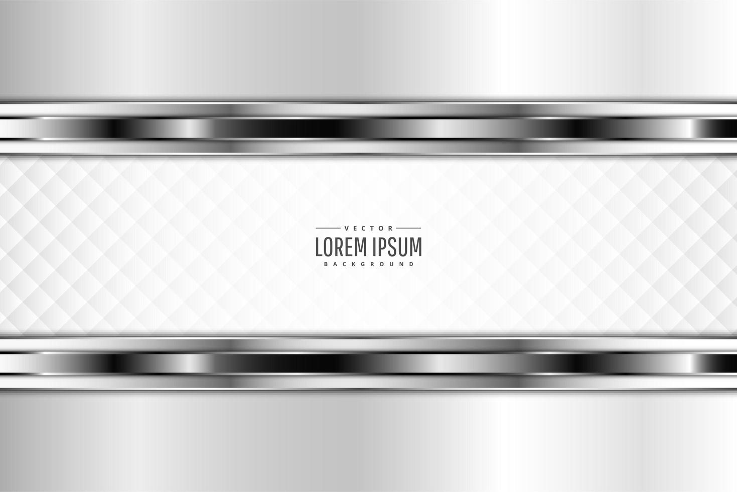 Modern white and silver metallic background vector