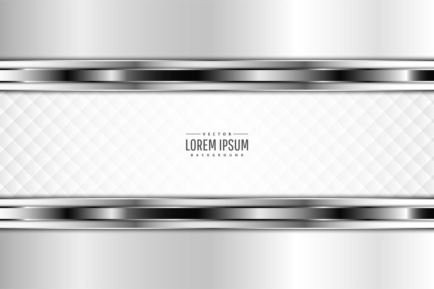 Modern white and silver metallic background vector