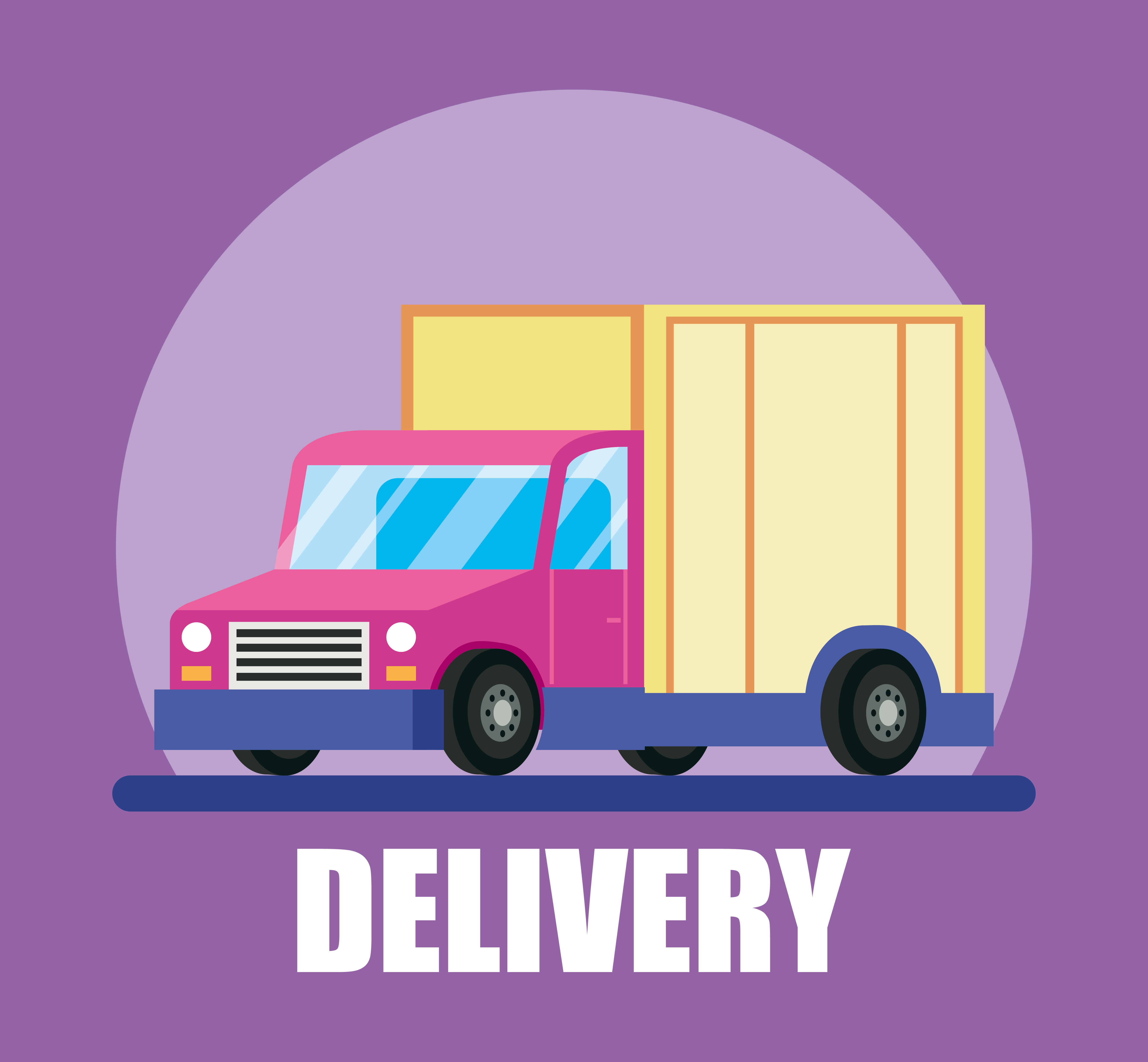 Delivery truck and courier service banner 1630993 Vector Art at ...