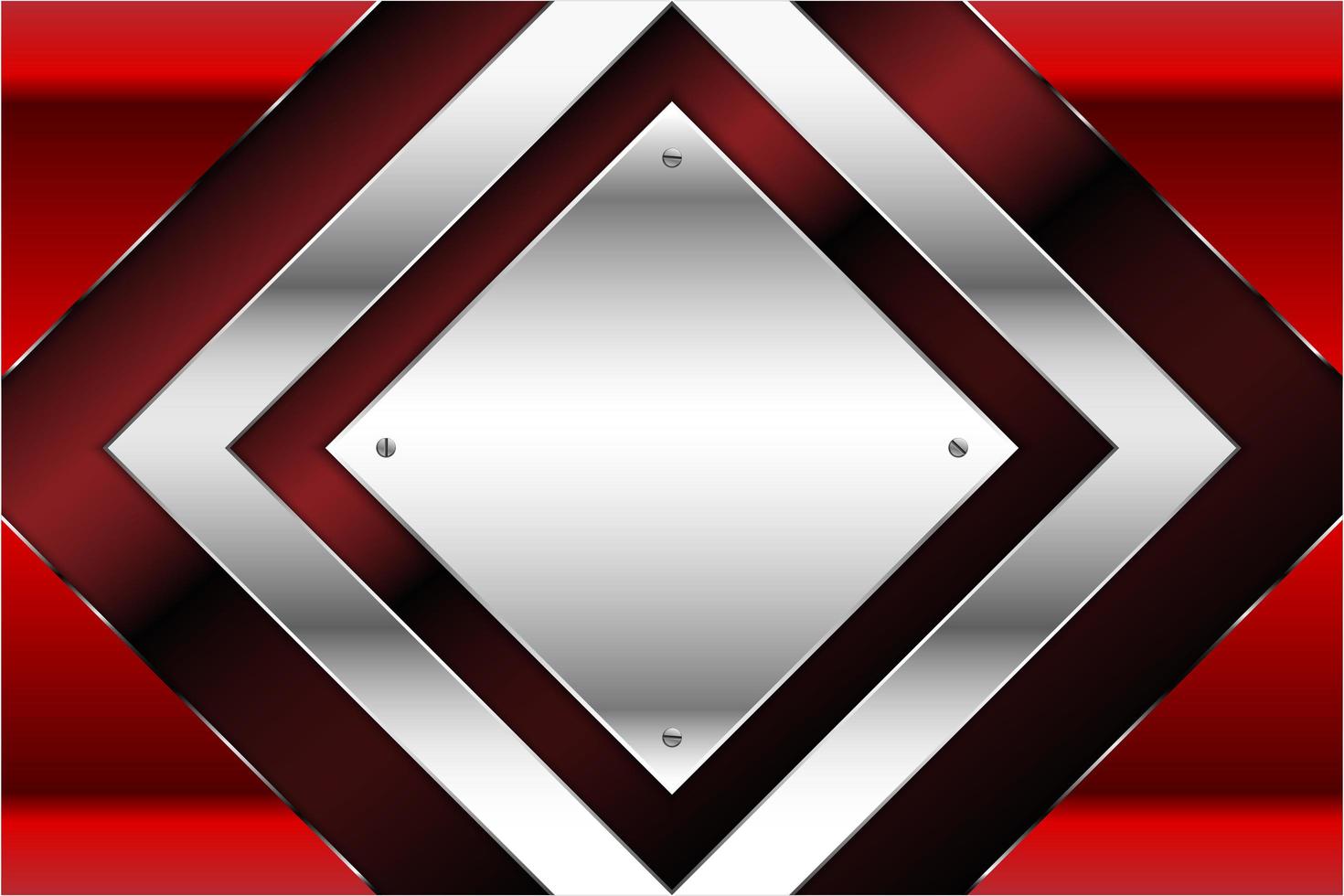 Modern red and silver metallic background vector