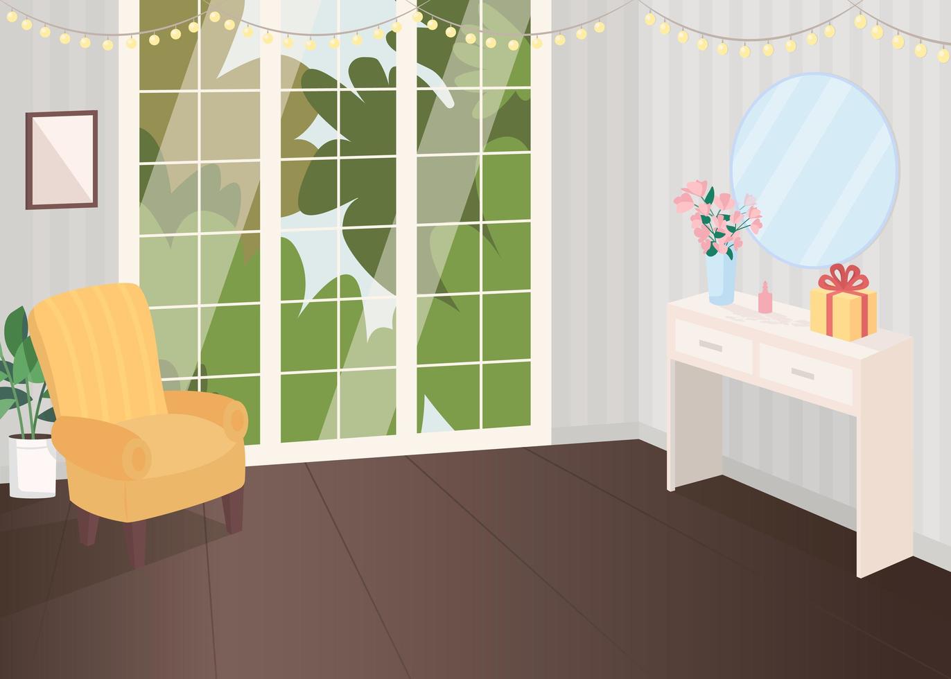 Festive decorated room vector