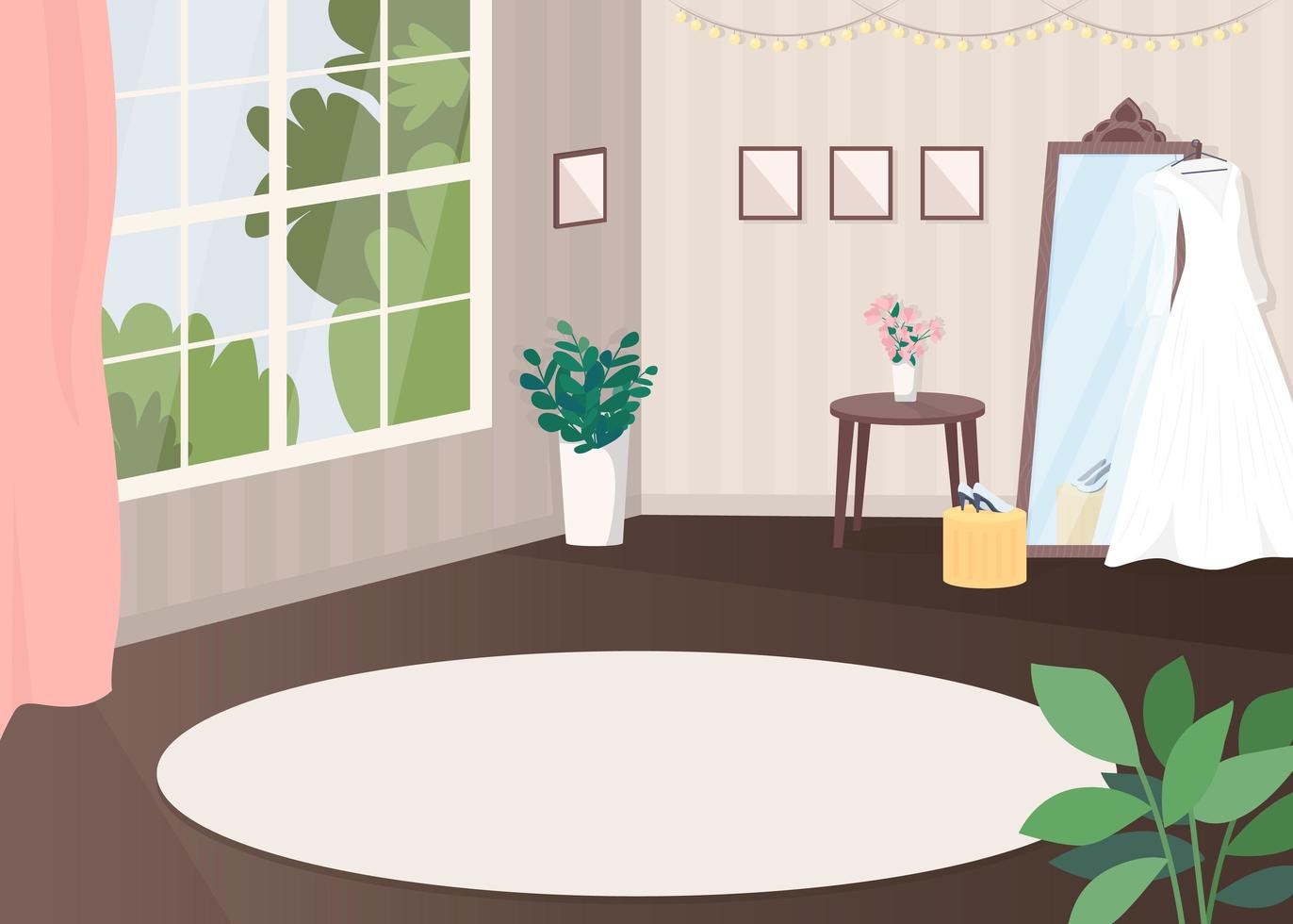 Room for wedding preparation vector