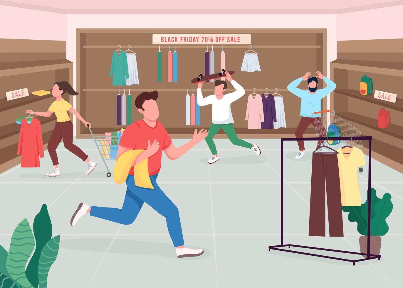 Shopaholics on Black friday vector