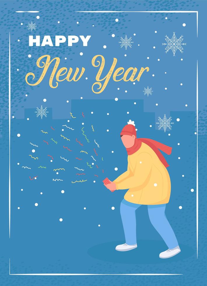 Happy New Year greeting card vector