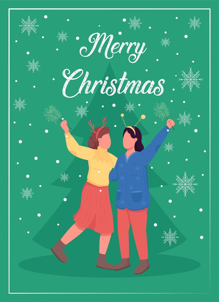 Christmas time greeting card vector