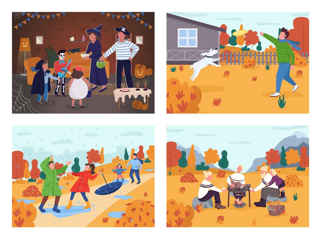 Fall holiday activity vector